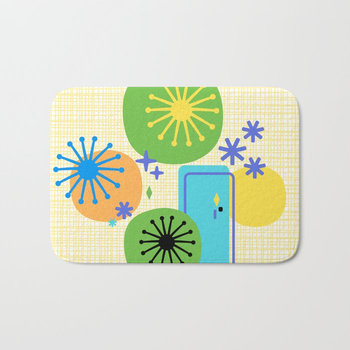 Mid Century Modern Fun Retro Atomic Bath Mat Gallery Image 1