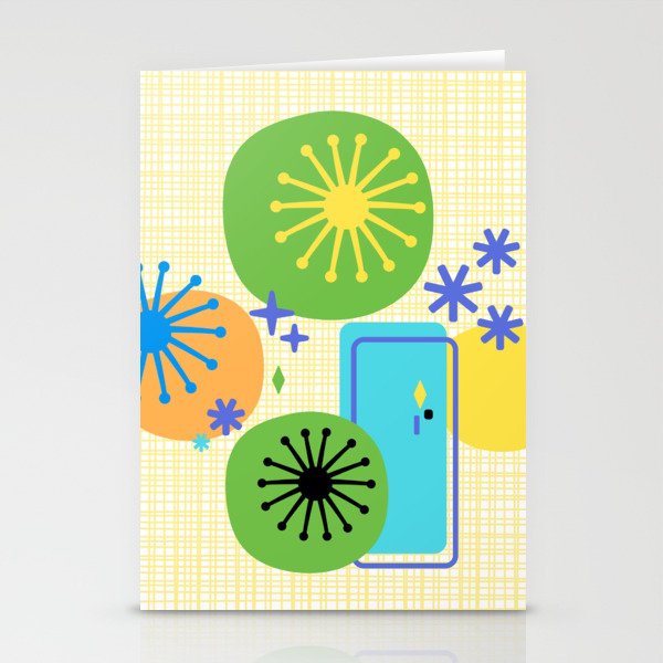 Mid Century Modern Fun Retro Atomic Stationery Card Gallery Image 2