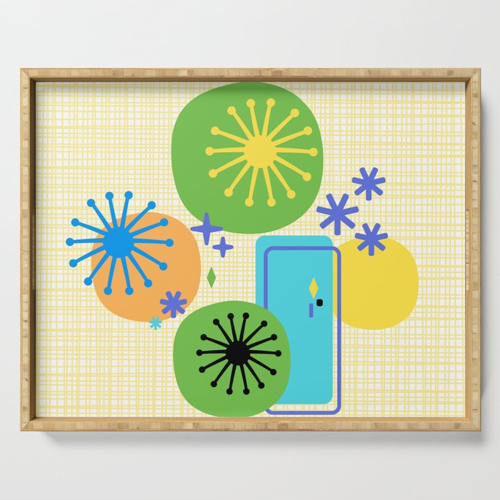 Mid Century Modern Fun Retro Atomic Serving Tray Gallery Image 1
