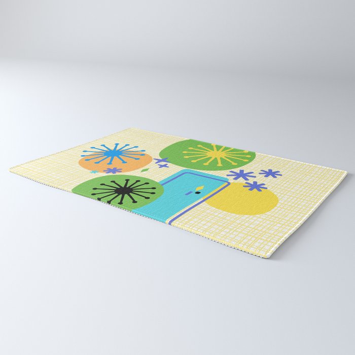 Mid Century Modern Fun Retro Atomic Rug Gallery Image 3