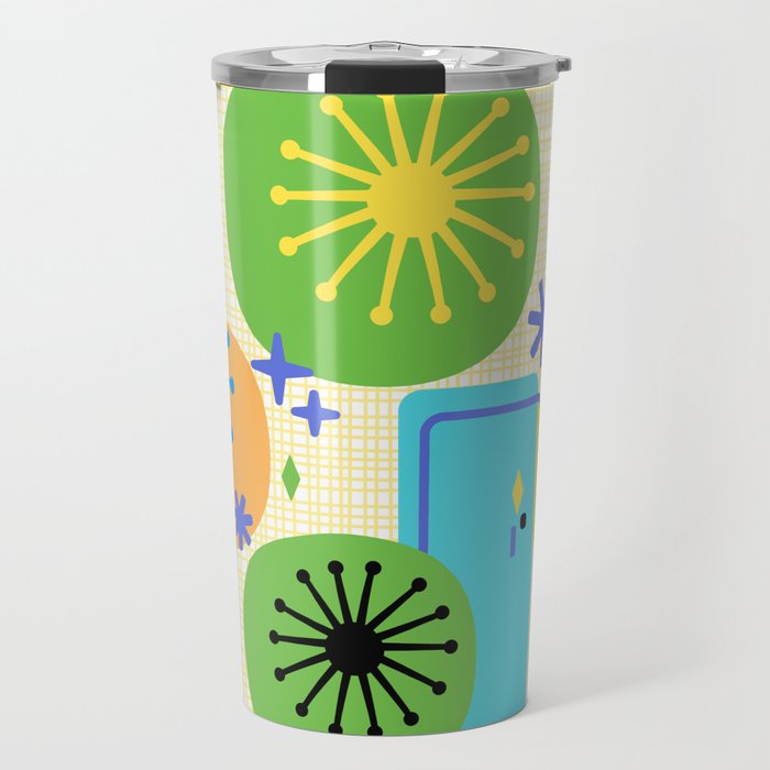 Mid Century Modern Fun Retro Atomic Travel Mug Gallery Image 1