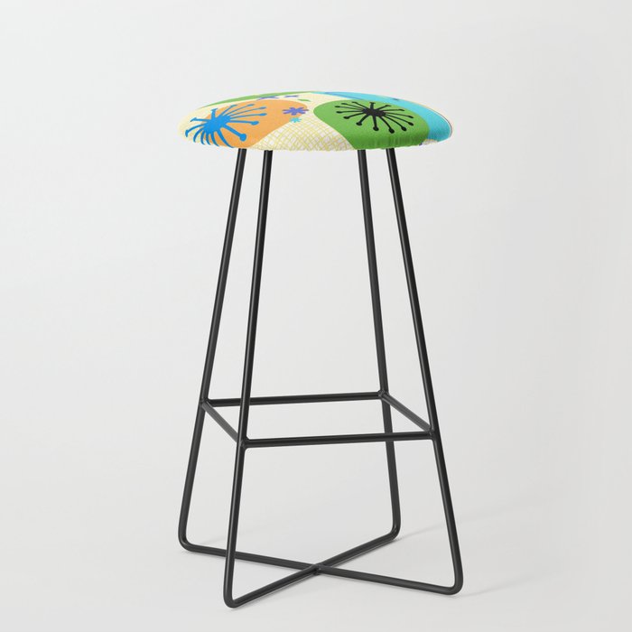Mid Century Modern Fun Retro Atomic Stool Gallery Image 1