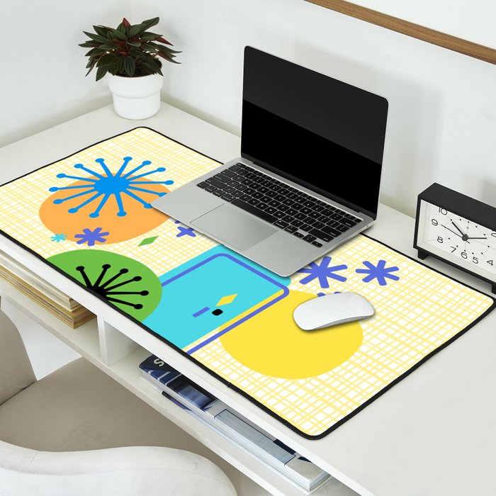 Mid Century Modern Fun Retro Atomic Desk Mat Gallery Image 2