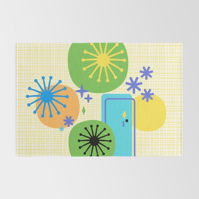 Mid Century Modern Fun Retro Atomic Rug Gallery Image 2