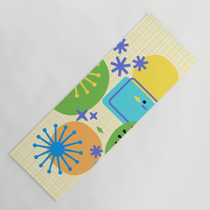 Mid Century Modern Fun Retro Atomic Yoga Mat Gallery Image 1