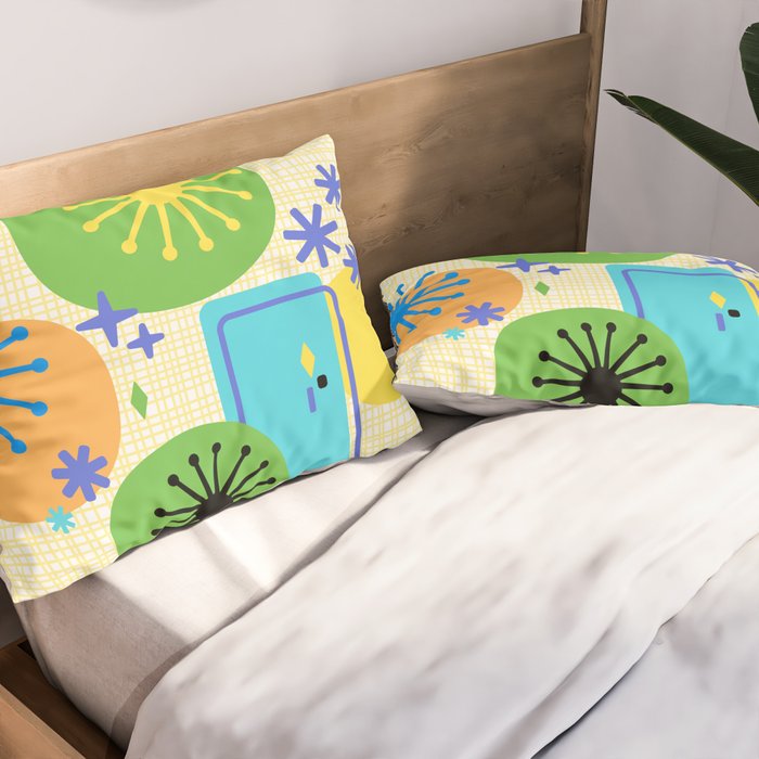 Mid Century Modern Fun Retro Atomic Pillow Sham Gallery Image 2