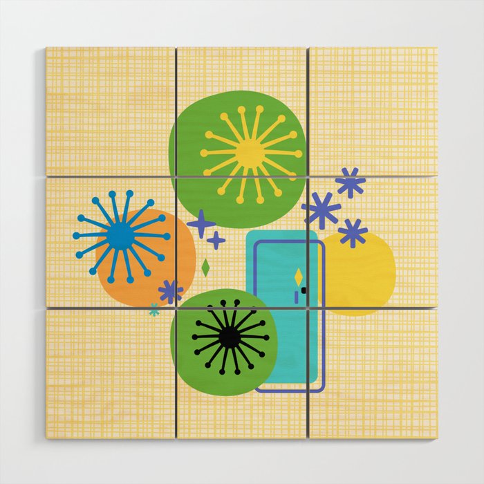 Mid Century Modern Fun Retro Atomic Wood Wall Art Gallery Image 1