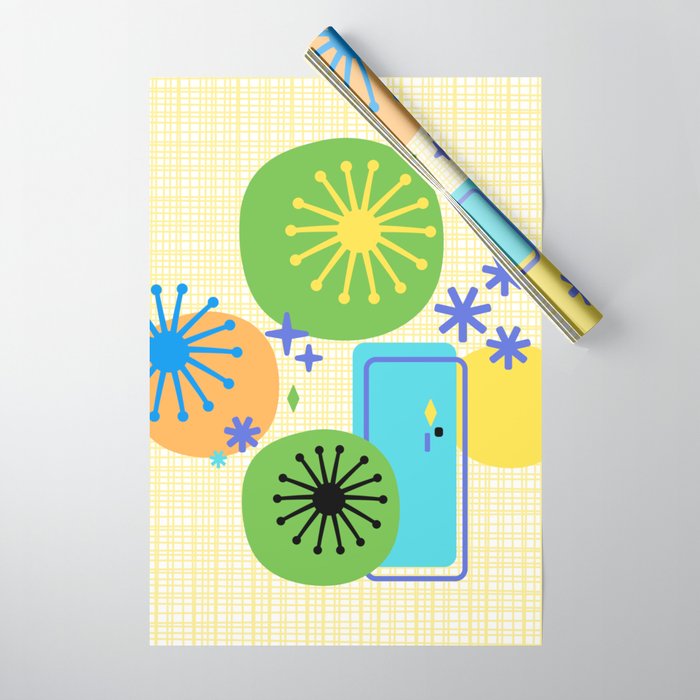 Mid Century Modern Fun Retro Atomic Wrapping Paper Gallery Image 1