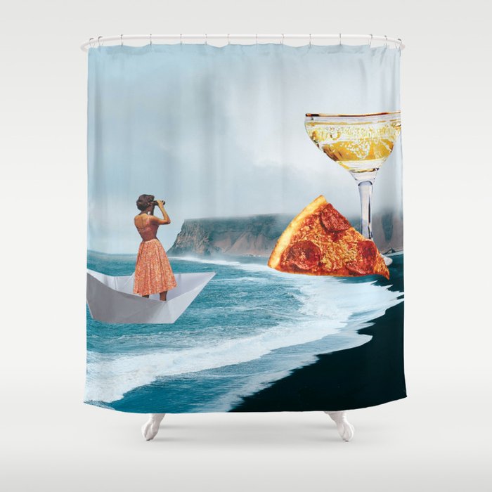 Sighting (Champagne & Pizza) Shower Curtain Gallery Image 1
