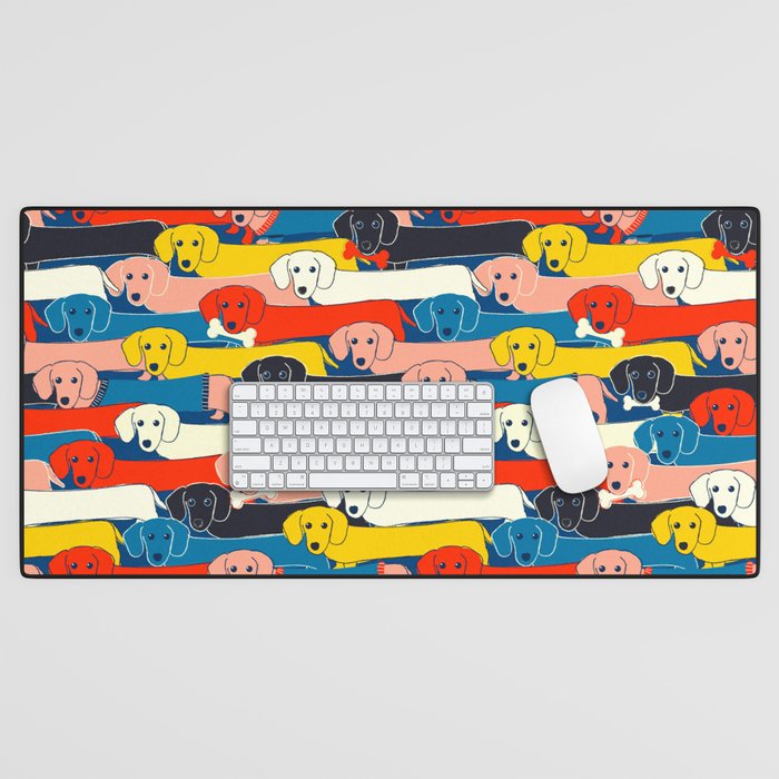 COLORED DOGS PATTERN 2 Desk Mat Gallery Image 1