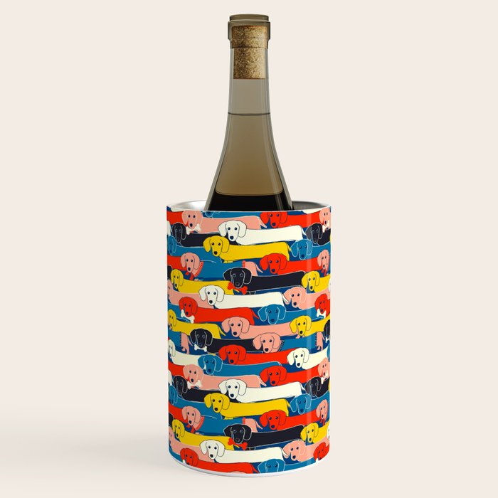 COLORED DOGS PATTERN 2 Wine Chiller Gallery Image 1