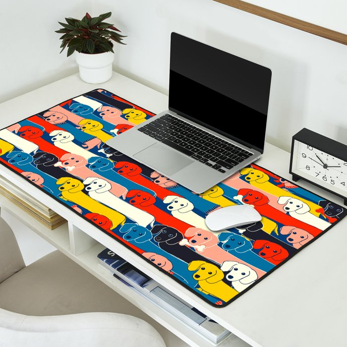 COLORED DOGS PATTERN 2 Desk Mat Gallery Image 2