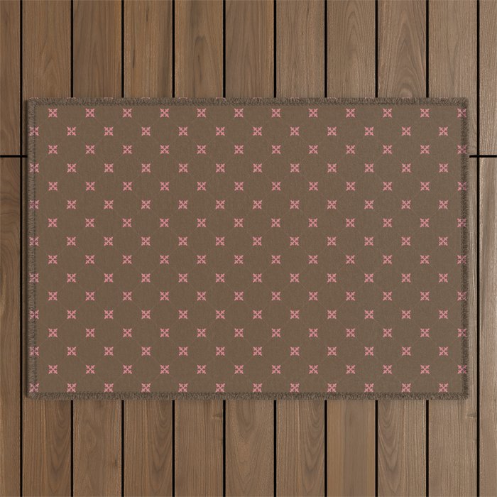 Geometric Retro Diamond Pattern Outdoor Rug Gallery Image 1