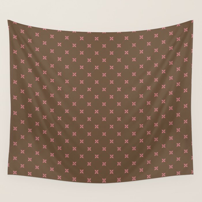 Geometric Retro Diamond Pattern Wall Tapestry Gallery Image 1
