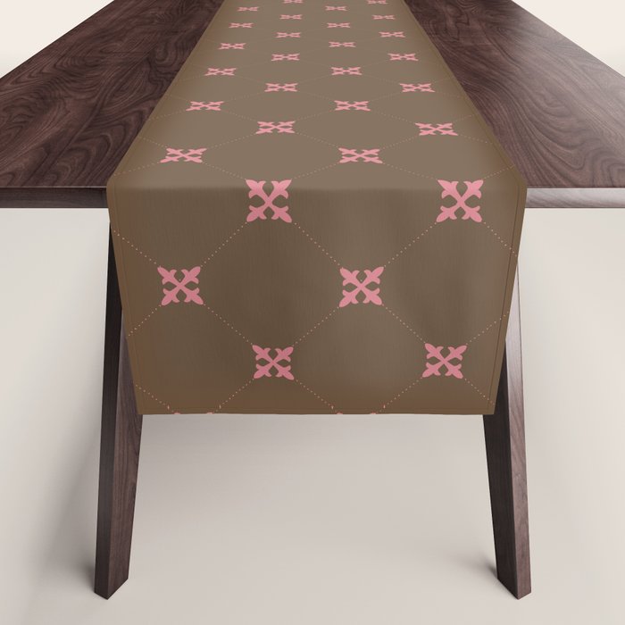 Geometric Retro Diamond Pattern Table Runner Gallery Image 1