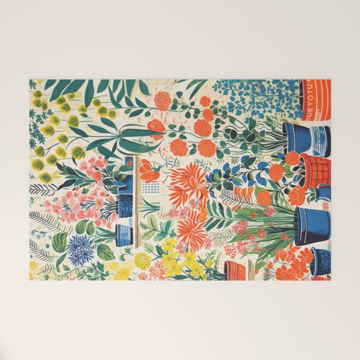 Colourful Flower Nursery Welcome Mat Gallery Image 1