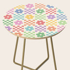 Colorful Flowers Double Checker Side Table Gallery Image 2