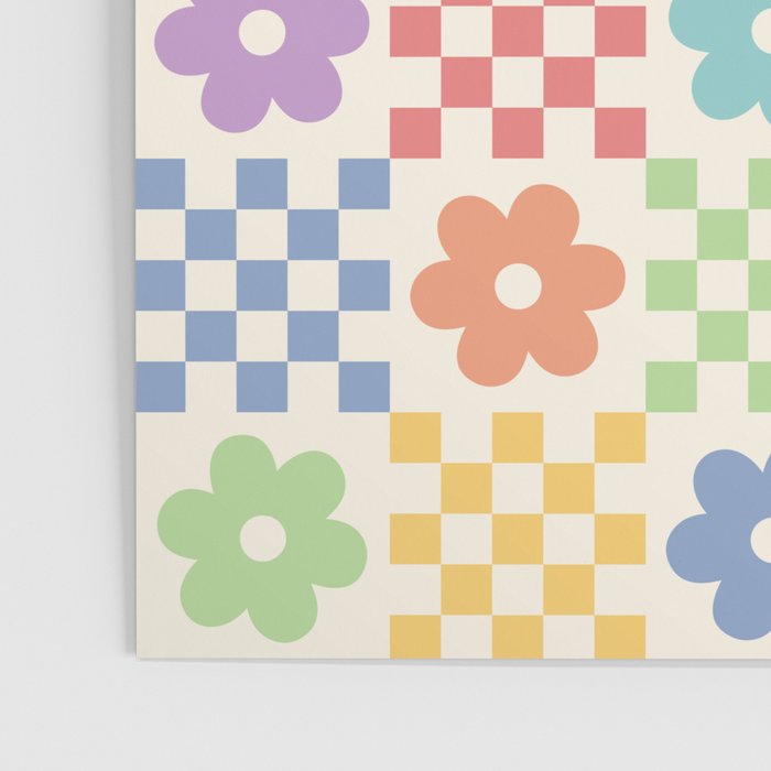 Colorful Flowers Double Checker Poster Gallery Image 3