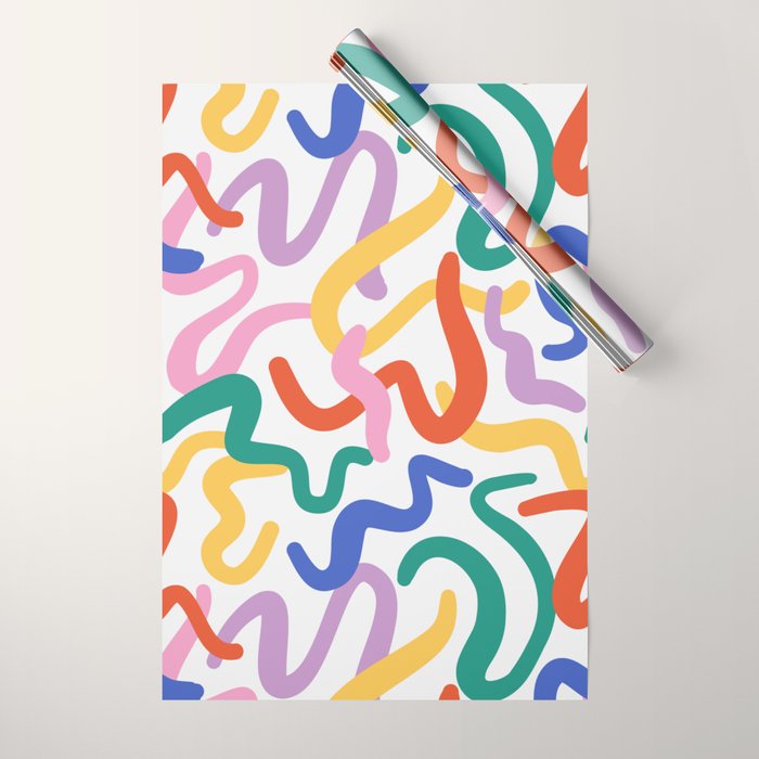 Colorful paint brush stroke art texture Wrapping Paper Gallery Image 1