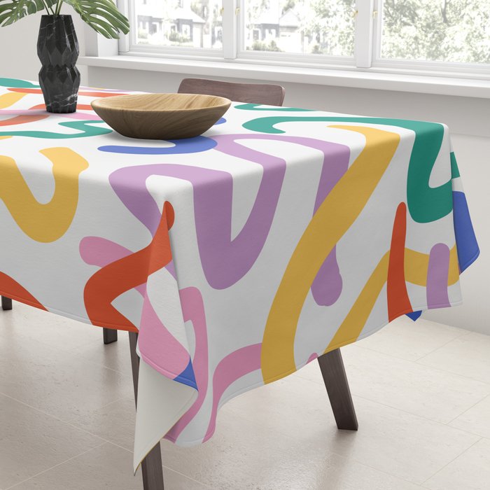 Colorful paint brush stroke art texture Tablecloth Gallery Image 3