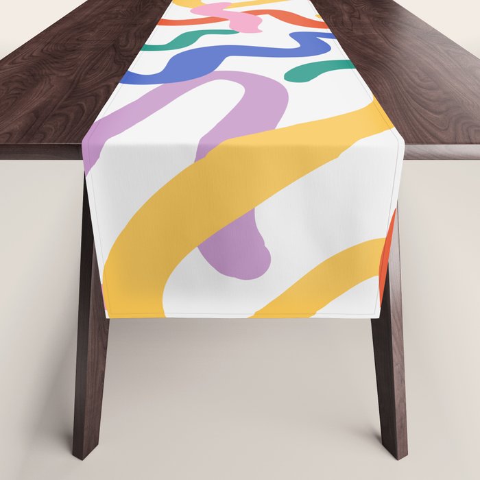 Colorful paint brush stroke art texture Table Runner Gallery Image 1
