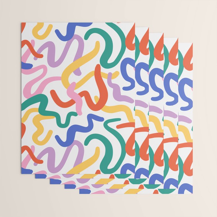 Colorful paint brush stroke art texture Wrapping Paper Gallery Image 3