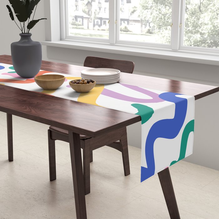 Colorful paint brush stroke art texture Table Runner Gallery Image 2