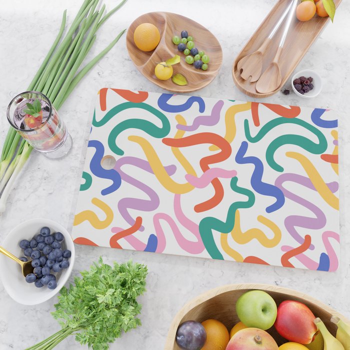 Colorful paint brush stroke art texture Cutting Board Gallery Image 2