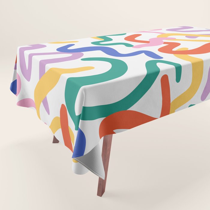 Colorful paint brush stroke art texture Tablecloth Gallery Image 1