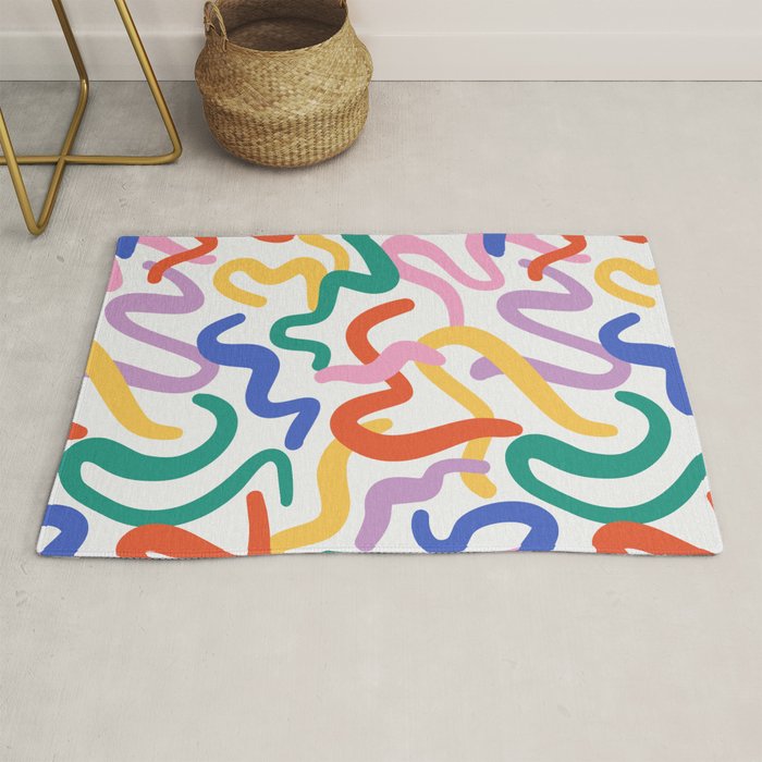 Colorful paint brush stroke art texture Rug Gallery Image 1