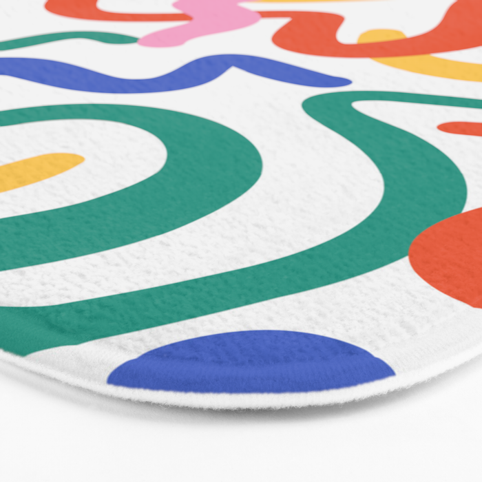 Colorful paint brush stroke art texture Bath Mat Gallery Image 3