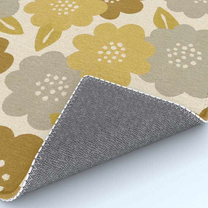 Warm Neutral Floral Pattern Rug Gallery Image 4