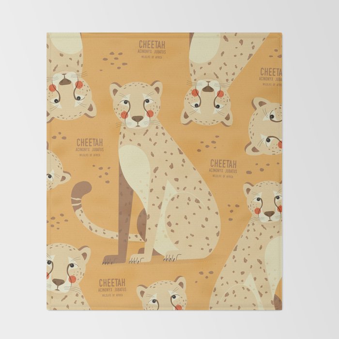 Cheetah, Wildlife of Africa Throw Blanket Gallery Image 2