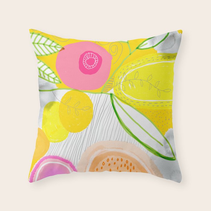 Her Mind Was Filled with Positive Thoughts Throw Pillow Gallery Image 1