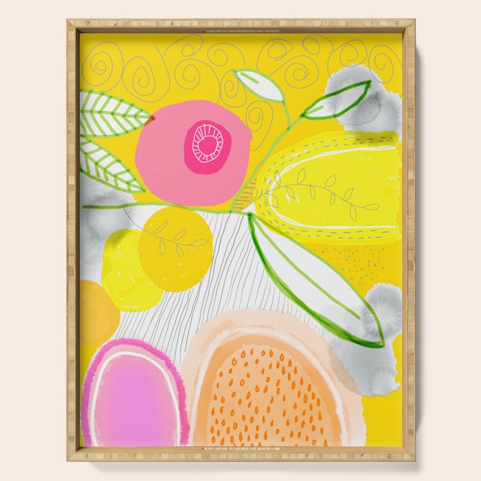 Her Mind Was Filled with Positive Thoughts Serving Tray Gallery Image 1