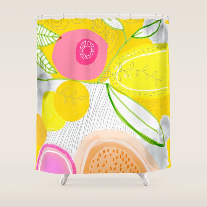 Her Mind Was Filled with Positive Thoughts Shower Curtain Gallery Image 1