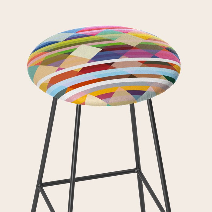 Rabisu - Colorful Decorative Abstract Art Pattern Stool Gallery Image 2