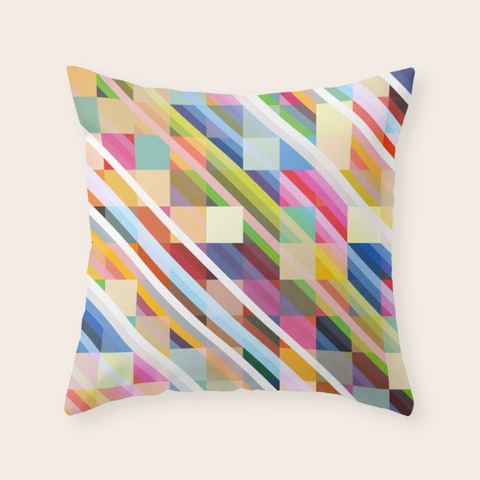 Rabisu - Colorful Decorative Abstract Art Pattern Throw Pillow Gallery Image 6