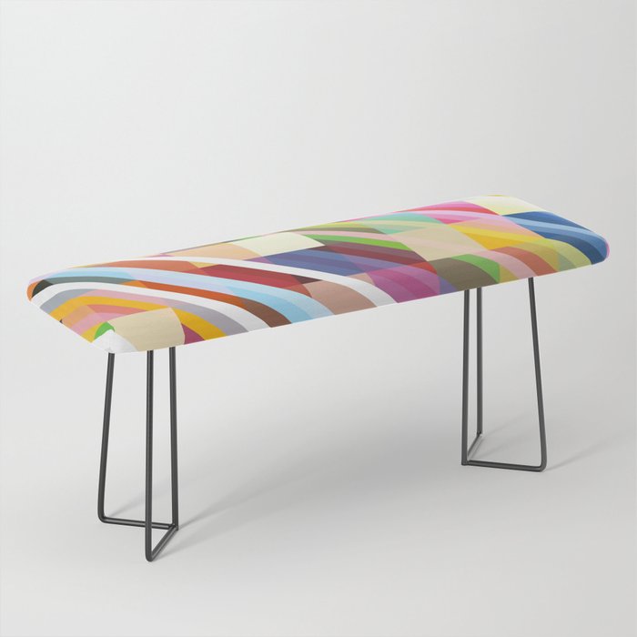 Rabisu - Colorful Decorative Abstract Art Pattern Bench Gallery Image 1