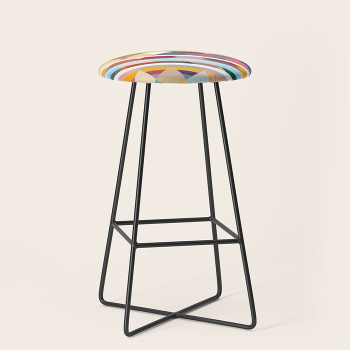 Rabisu - Colorful Decorative Abstract Art Pattern Stool Gallery Image 1