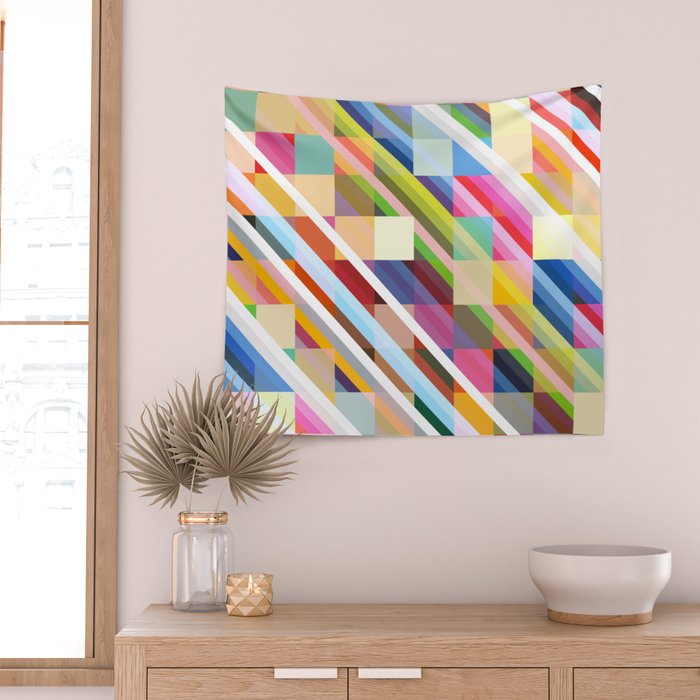 Rabisu - Colorful Decorative Abstract Art Pattern Wall Tapestry Gallery Image 2