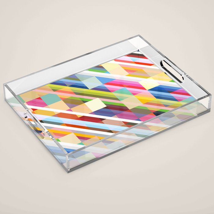 Rabisu - Colorful Decorative Abstract Art Pattern Acrylic Tray Gallery Image 1