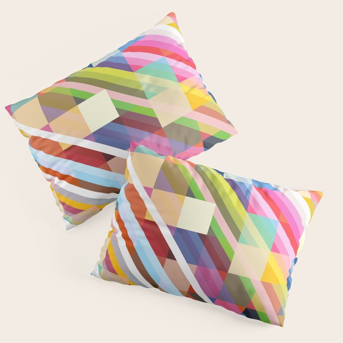 Rabisu - Colorful Decorative Abstract Art Pattern Pillow Sham Gallery Image 1