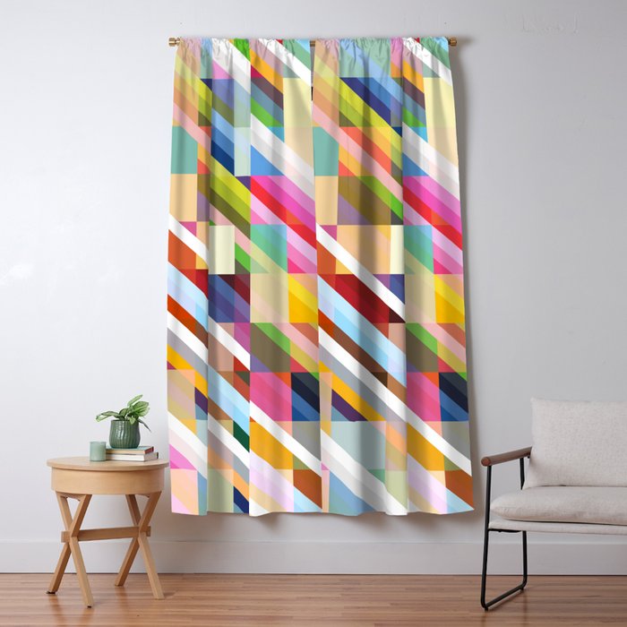 Rabisu - Colorful Decorative Abstract Art Pattern Window Curtain Gallery Image 1