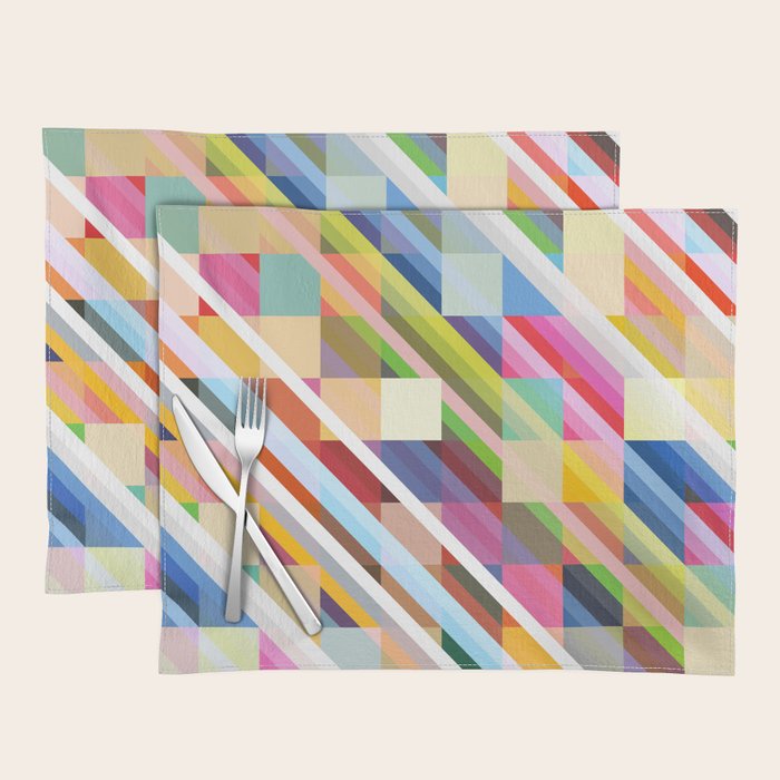 Rabisu - Colorful Decorative Abstract Art Pattern Placemat Gallery Image 1