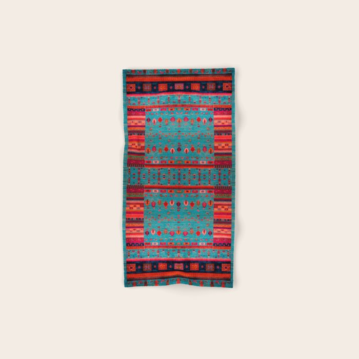 Traditional Berber Bohemian Moroccan Handmade Fabric Style Fall Autumn Color Inspiration Bath Towel Gallery Image 1