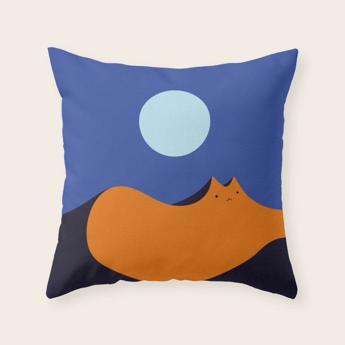 Cat Landscape 179: Lunar Mirage Throw Pillow Gallery Image 6