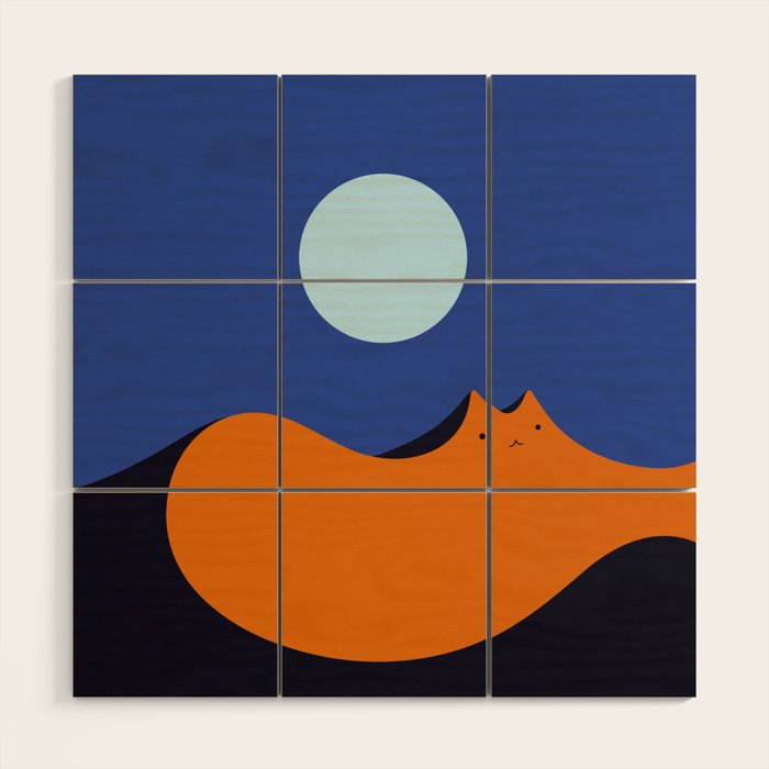 Cat Landscape 179: Lunar Mirage Wood Wall Art Gallery Image 1