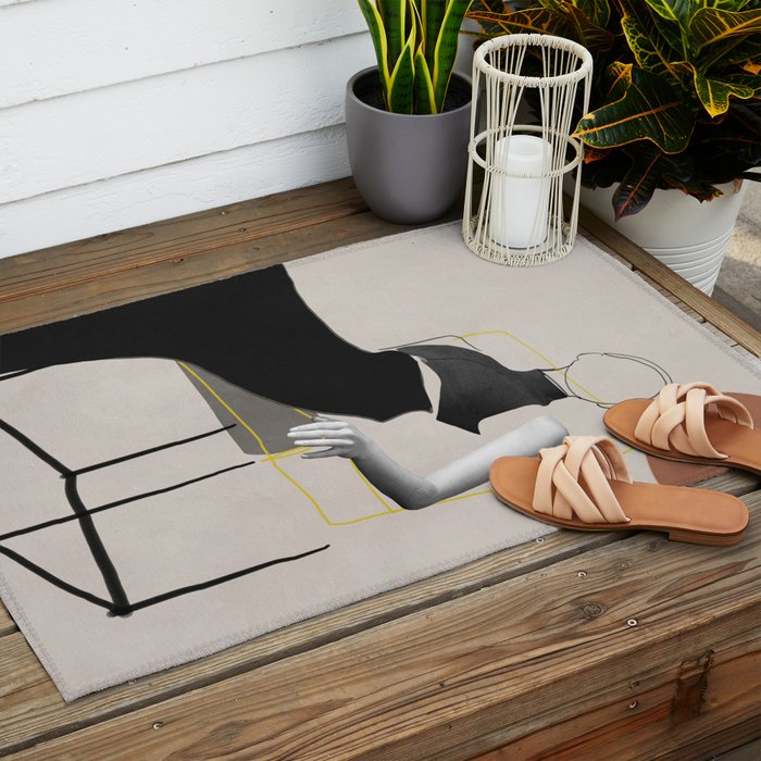 Minimalist Girl3 Outdoor Rug Gallery Image 2