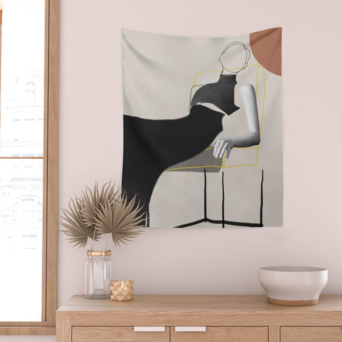 Minimalist Girl3 Wall Tapestry Gallery Image 2